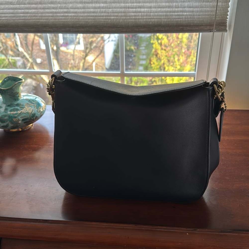Black Coach Leather Shoulder Bag